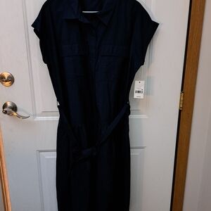 Chic Midnight Blue Midi Dress